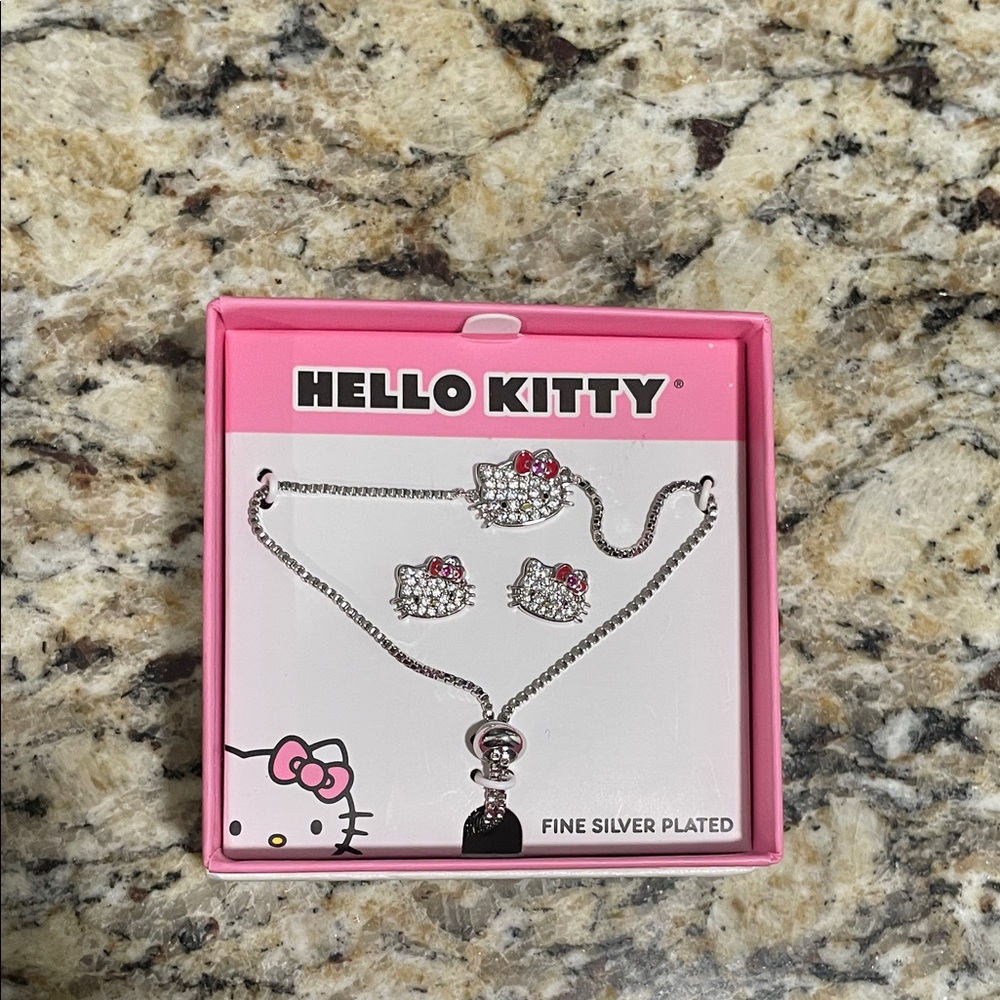 Hello Kitty Silver and Pink Jewelry Set for Kids
